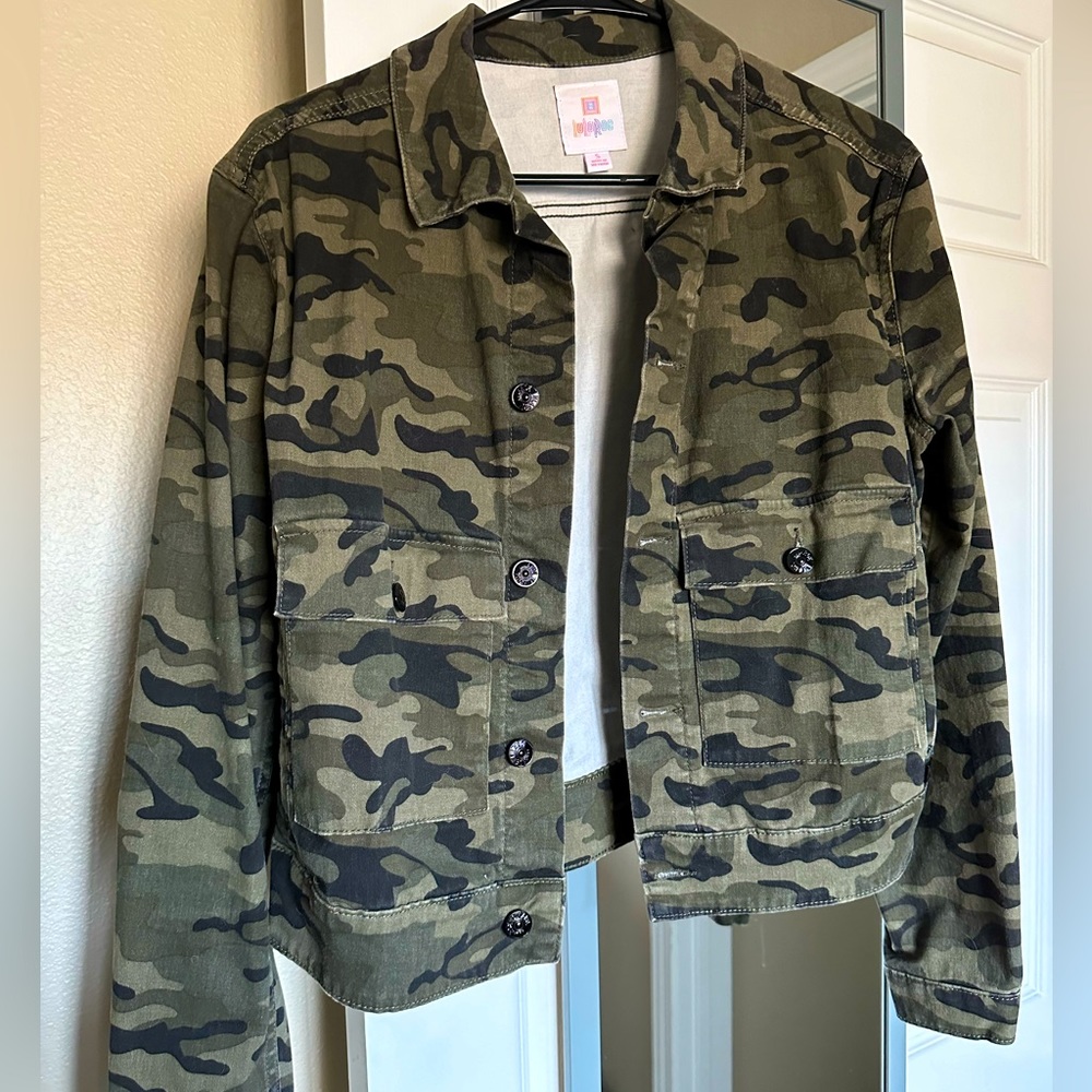 Lularoe camo denim jacket